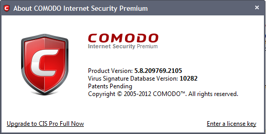 Comodo Internet Security Pro 8 Serial Key